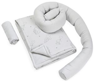 סט מצעים לעריסה עם כרית נחשוש 100% כותנה - Elephant