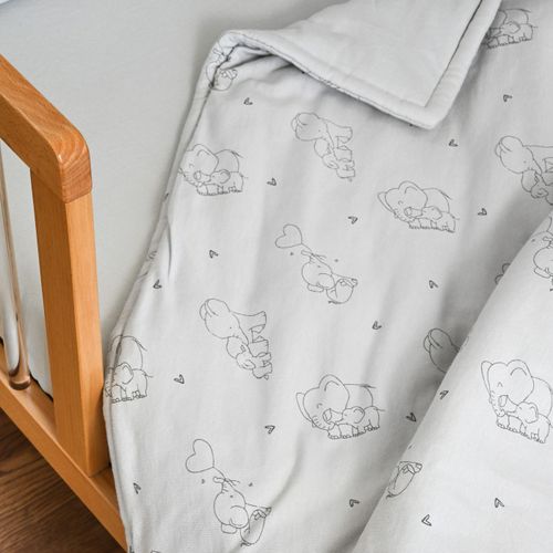 סט מצעים לעריסה עם כרית נחשוש 100% כותנה - Elephant