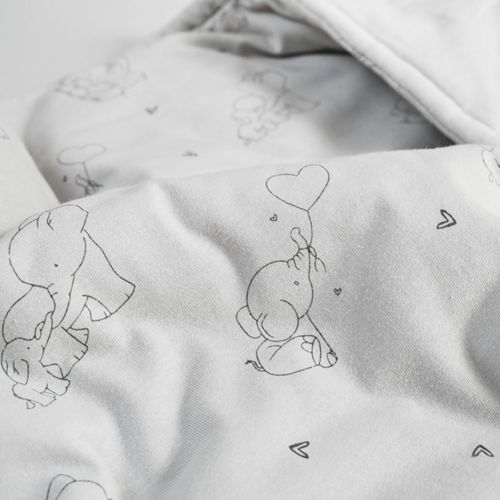 סט מצעים לעריסה עם כרית נחשוש 100% כותנה - Elephant