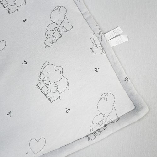 סט מצעים לעריסה עם כרית נחשוש 100% כותנה - Elephant