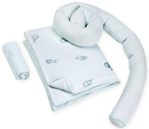 סט מצעים לעריסה עם כרית נחשוש 100% כותנה - Hot Air Balloon