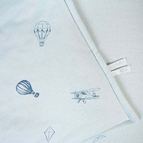 סט מצעים לעריסה עם כרית נחשוש 100% כותנה - Hot Air Balloon