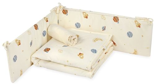 סט מצעים 3 חלקים למיטת תינוק בגודל מטר 100% כותנה - Space