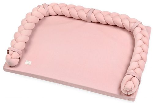 משטח החתלה ג'רזי עם נחשוש קלוע 100% כותנה- ורוד