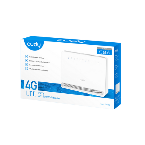 נתב שולחני Cudy LT700E AC1200 4G LTE Cat.6 Gigabit Router קודי