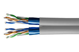 כבל דאטה 250 מטר כפול 2X(4X2X24)# CAT-5E F/UTP אפור Teldor