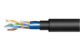 כבל דאטה NYY חיצוני 100 מטר 4X2X24# CAT-5E F/UTP שחור Teldor