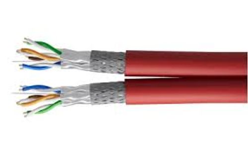 כבל דאטה כפול 500 מטר 2X(4X2X23)# CAT 7 F/FTP אדום מבית HCS