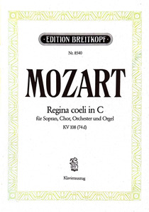 ספר תווים לשירה Mozart: Regina coeli in C - KV108 (74d)