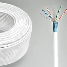 כבל רשת מסוכך נחושת מלאה 100 מטר FTP CAT6 4X2X0.56mm 23AWG מבית FiberTech