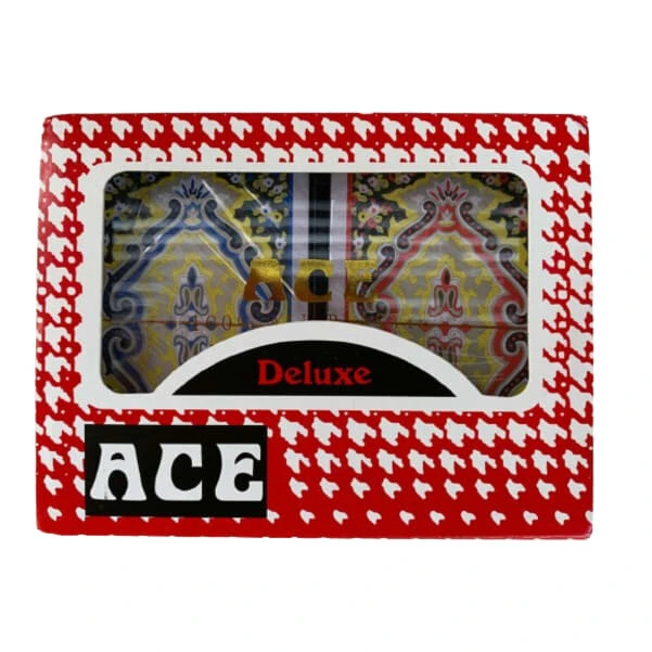 מארז שתי חפיסות קלפים ACE Deluxe מפלסטיק עמיד עבה במיוחד
