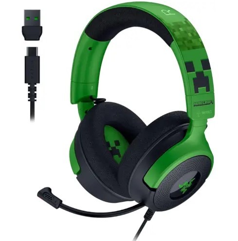 אוזניות גיימינג חוטיות Razer Kraken V4 X Minecraft Edition