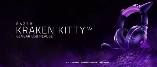 אוזניות גיימינג חוטיות Razer Kraken Kitty V2 Pokemon Gengar