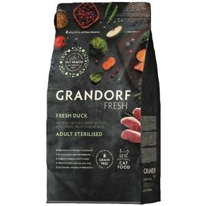 גרנדורף פרש ברווז ובטטה מזון הוליסטי והיפואלרגני ללא דגנים עם פרוביוטיקה חיה לחתולים מעוקרים ומסורסים בוגרים 2 ק"ג GRANDORF
