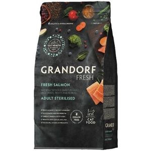 גרנדורף פרש סלמון ובטטה מזון הוליסטי והיפואלרגני ללא דגנים עם פרוביוטיקה חיה לחתולים מעוקרים ומסורסים בוגרים 2 ק"ג GRANDORF