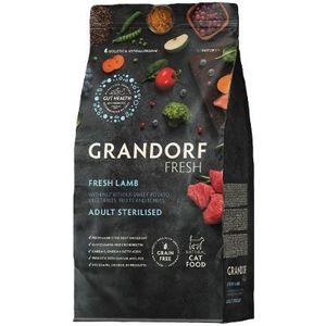 גרנדורף פרש כבש ובטטה מזון הוליסטי והיפואלרגני ללא דגנים עם פרוביוטיקה חיה לחתולים מעוקרים ומסורסים בוגרים 2 ק"ג GRANDORF