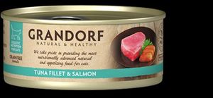 גרנדורף מעדן פילה טונה וסלמון לחתולים בוגרים  GRANDORF