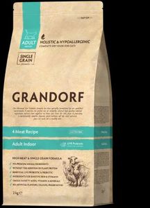 גרנדורף 4 סוגי בשר מזון הוליסטי והיפואלרגני לחתולים בוגרים 2 ק"ג GRANDORF
