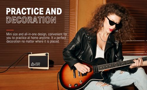 מגבר גיטרה Donner Cyclops EC1217 - מגבר קומבו מיני נייד עם עיצוב רטרו, 7 מודלי מגברים ומכונת תופים לתרגול וג'אמים