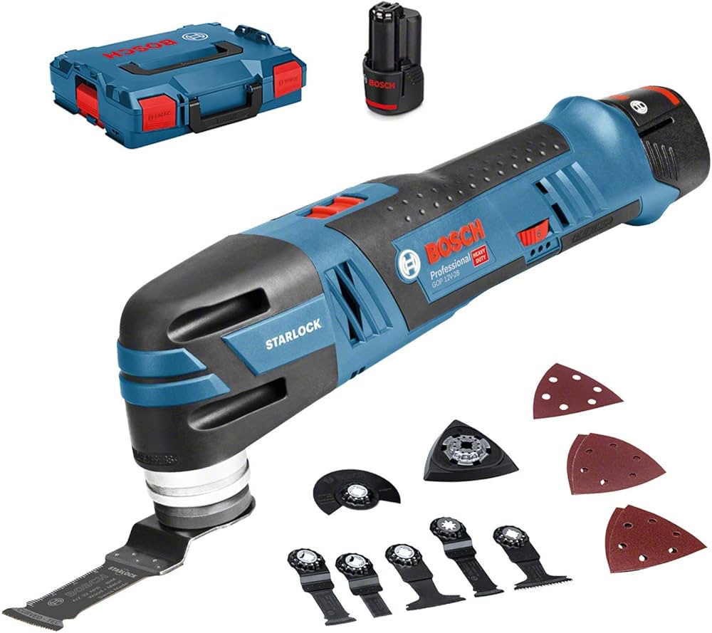 מסור מלטשת רב שימושי 12V + שתי סוללות 2.0AH GOP 12V-28
