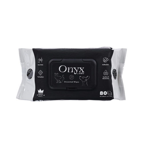 מגבונים ללא ריח לכלבים וחתולים Onyx מארז 80 יחידות ניקוי עדין ובטוח לשימוש יומי
