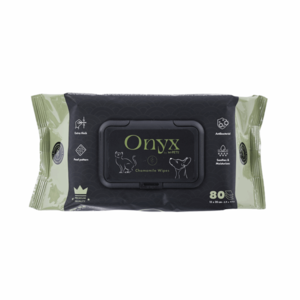 מגבוני קמומיל לכלבים וחתולים Onyx מארז 80 יחידות ניקוי מרגיע לעור רגיש