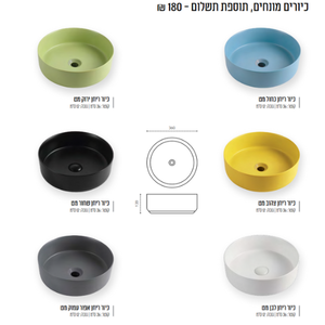 ארון מיאמי עם משטח קוריאן וכיור מונח לבן מבריק