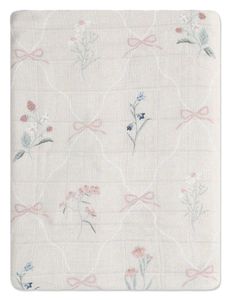 שמיכת עיטוף לתינוקות עשויה במבוק וכותנה רכה במיוחד 120 על 120 ס"מ Wonderland - ורוד בהיר מודפס