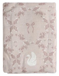 שמיכת עיטוף לתינוקות עשויה במבוק וכותנה רכה במיוחד 120 על 120 ס"מ Wonderland - ורוד מודפס