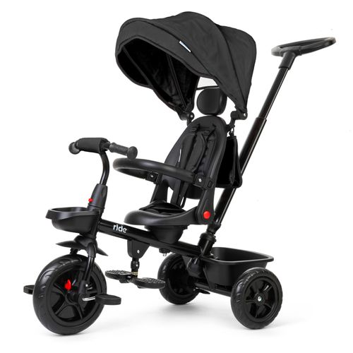 תלת אופן 3 ב 1 דגם TRIFUN RIDER עם כיסא נשכב ומסתובב 360 וגלגלי EVA ללא תקרים - שחור
