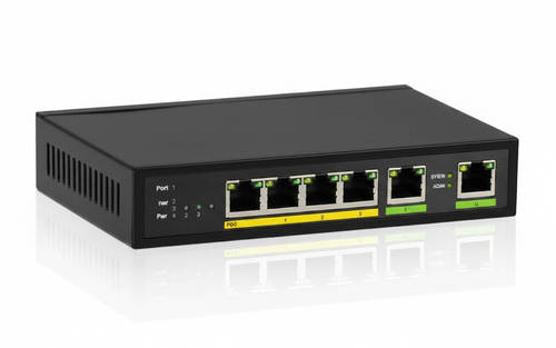 SW-0005POE | מתג (Switch) מנוהל 4 פורטים POE במהירות Gigabit