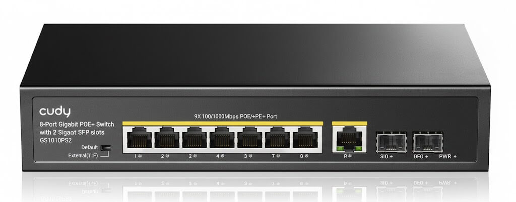 SW-0010POE | מתג (Switch) מנוהל 8 פורטים POE במהירות Gigabit
