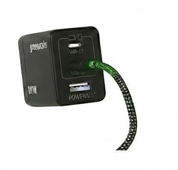 מטען USB-C Greenworks AP100EB 100W עם 3 כניסות טעינה וכבל קלוע - פתרון טעינה מקצועי למכשירים מתקדמים
