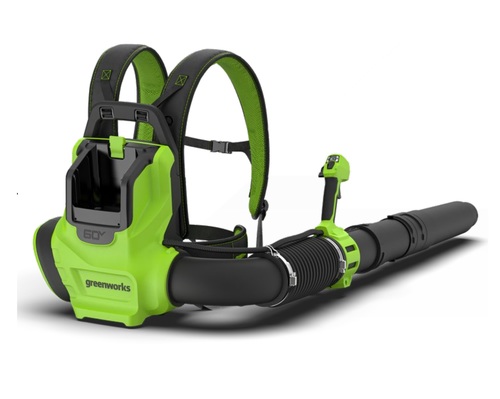 מפוח גב Greenworks BL4802 48V - מפוח נטען מתקדם עם מנוע ללא פחמים לניקוי גינה מקצועי