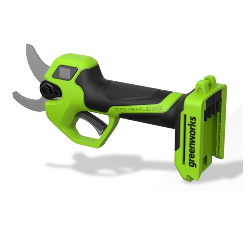 מזמרה נטענת Greenworks LP24BLA1 24V עם מאריך טלסקופי - כלי גיזום מקצועי עם מנוע Brushless ומסך LED לגיזום ענפים בגובה