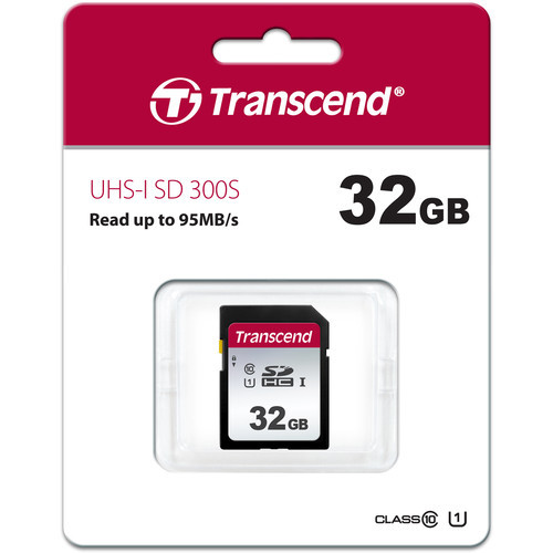כרטיס זיכרון TRANSCEND SDHC UHS-I 300S בנפח 32GB