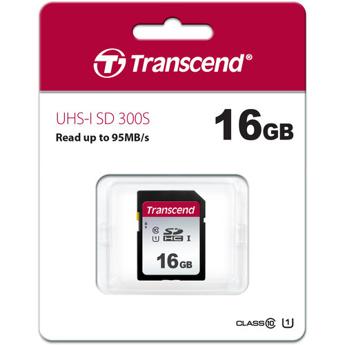 כרטיס זיכרון TRANSCEND SDHC UHS-I 300S בנפח 16GB