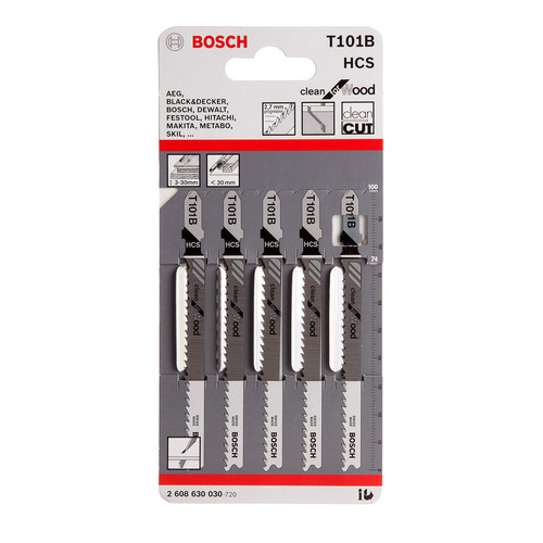 סט להבים T101B לחיתוך נקי בעץ (5) BOSCH