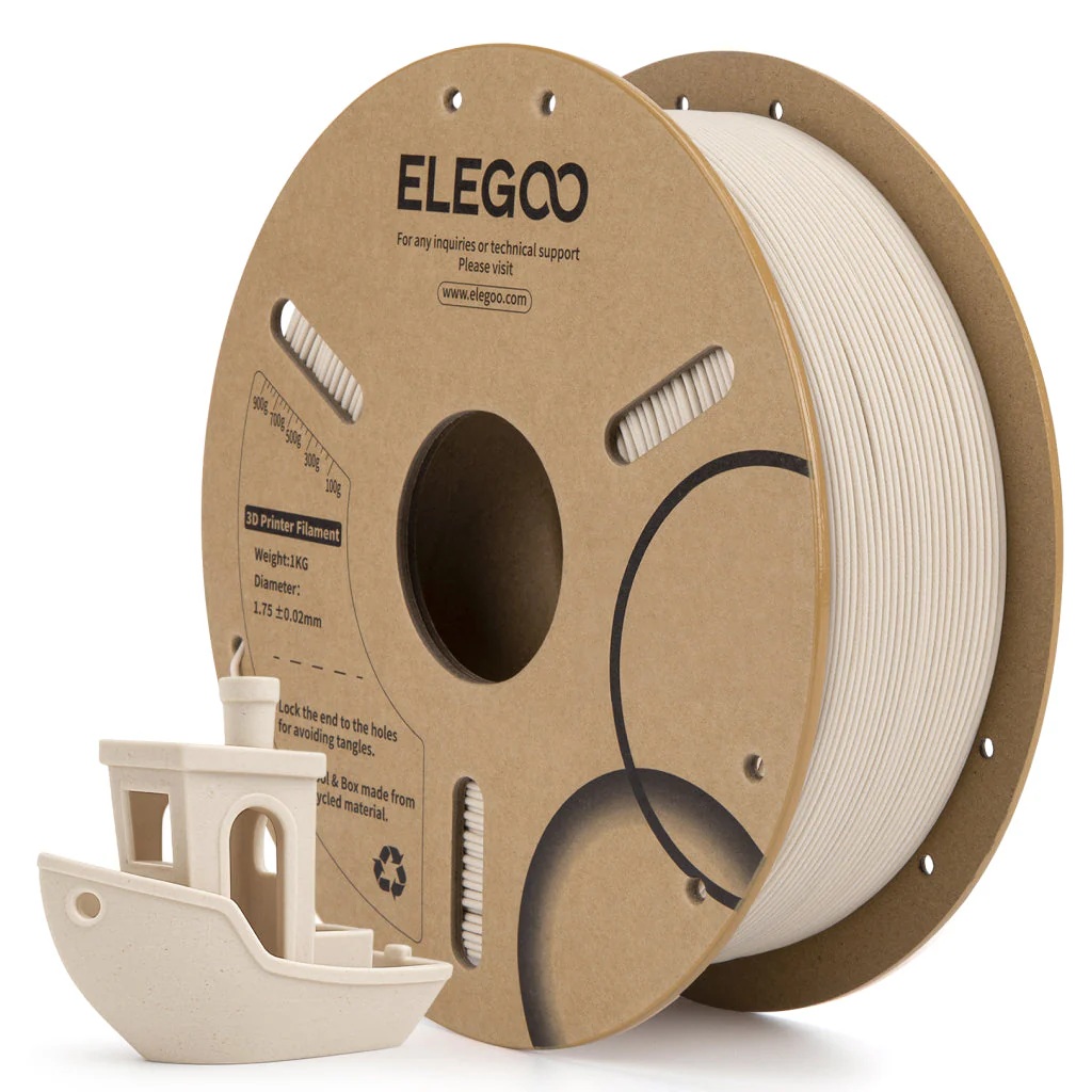 פילמנט עץ לבנה 1 ק"ג 1.75 מ"מ - ELEGOO PLA Wood Tan Birch