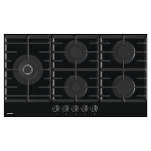 כיריים גז 90 ס"מ 5 להבות Gorenje GCW951B זכוכית שחורה