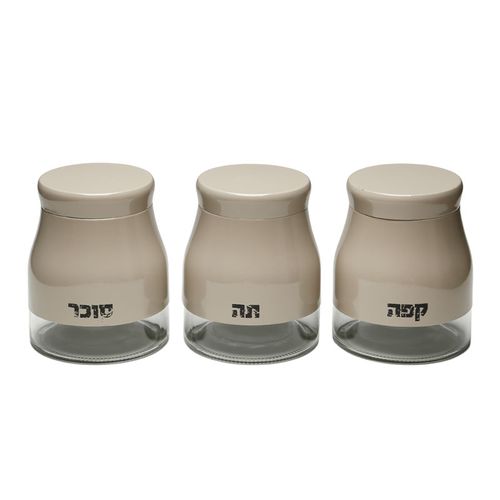 סט מזון זכוכית גוון מוקה מהודר