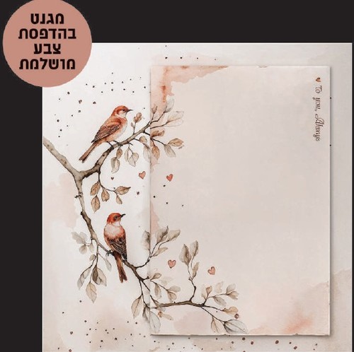 מגנט 40 דפי רקע/ דגם ציפורים/ 9.5*12 ס
