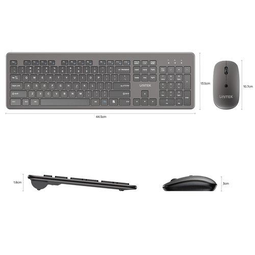 סט מקלדת ועכבר דק Unitek SlimDuo 2.4GHz T054AGY01