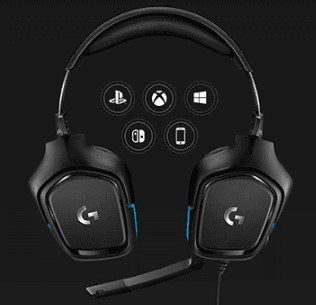 אוזניות גיימינג חוטיות Logitech G432 7.1 Surround Sound
