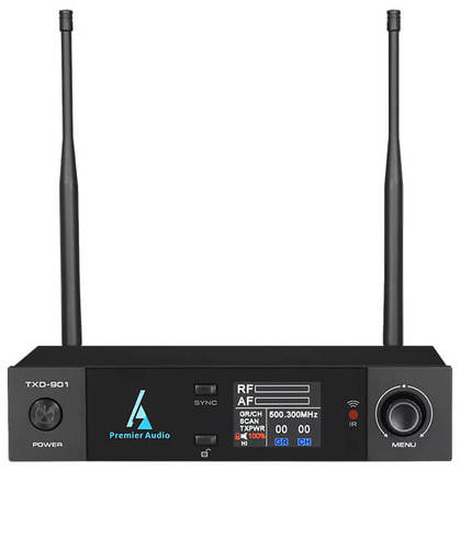 מקלט מקצועי למיקרופון אלחוטי UHF בטכנולוגיית True Diversity עם 32 תדרים 