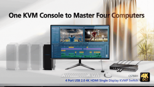 4-Port USB 4K HDMI KVMP™ Switch (Cables included) ATEN - 4PORT KVM SWITCH