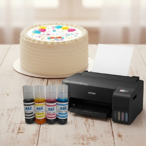 חבילת הדפסה על דפי סוכר Epson EcoTank L1250 עם דיו אכיל ודפי סוכר