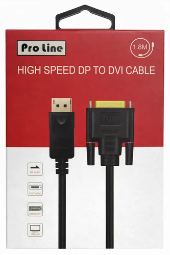 כבל HDMI רגיל ל- DVI באורך 1.80 מטר Pro Line