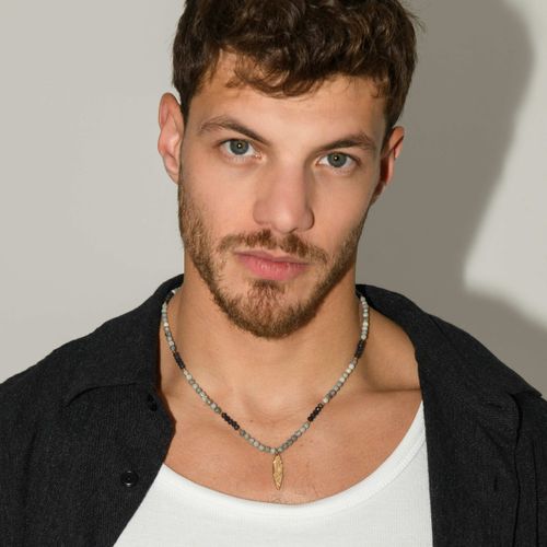 שרשרת גלשן זהב פיקאסו וג׳ייד לגבר