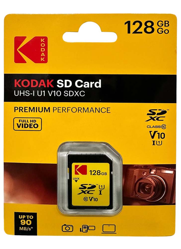 כרטיס זיכרון Kodak SD Card 128GB